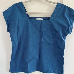 Madewell Square Neck Top in Pinstripe XXS